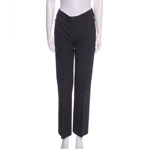 BURBERRY - Vintage Sz 6 Wool Cargo Straight Leg Pants Slacks Zip Pockets 455